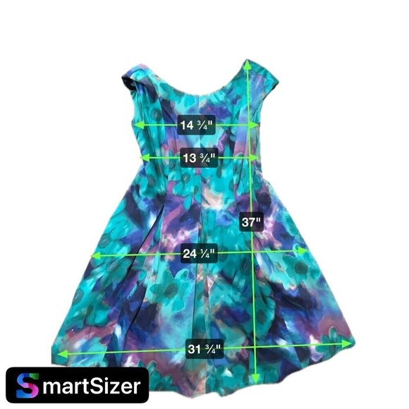 EUC Eliza J Silk Fit and Flare Dress Pleated Sleeveless Sz10 - Picture 7 of 7